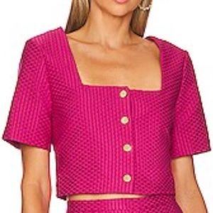 Amanda Uprichard Cranberry Lenora Top
